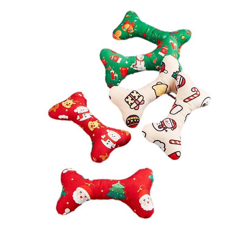 KFX-4695229 Plush Holiday Molar Toy for Dogs – Festive Santa Claus, Snowman, and Deer Designs