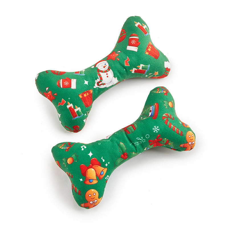 KFX-4695229 Plush Holiday Molar Toy for Dogs – Festive Santa Claus, Snowman, and Deer Designs