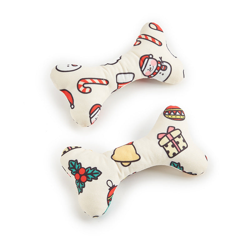 KFX-4695229 Plush Holiday Molar Toy for Dogs – Festive Santa Claus, Snowman, and Deer Designs