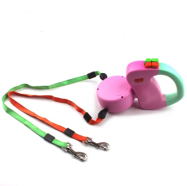 KFX-4696381 Retractable Nylon Dog Walking Leash - 3m Length, Automatic Control, Comfortable for All Dog Sizes