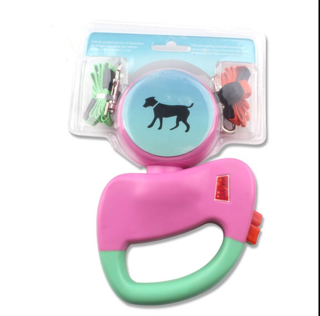 KFX-4696381 Retractable Nylon Dog Walking Leash - 3m Length, Automatic Control, Comfortable for All Dog Sizes