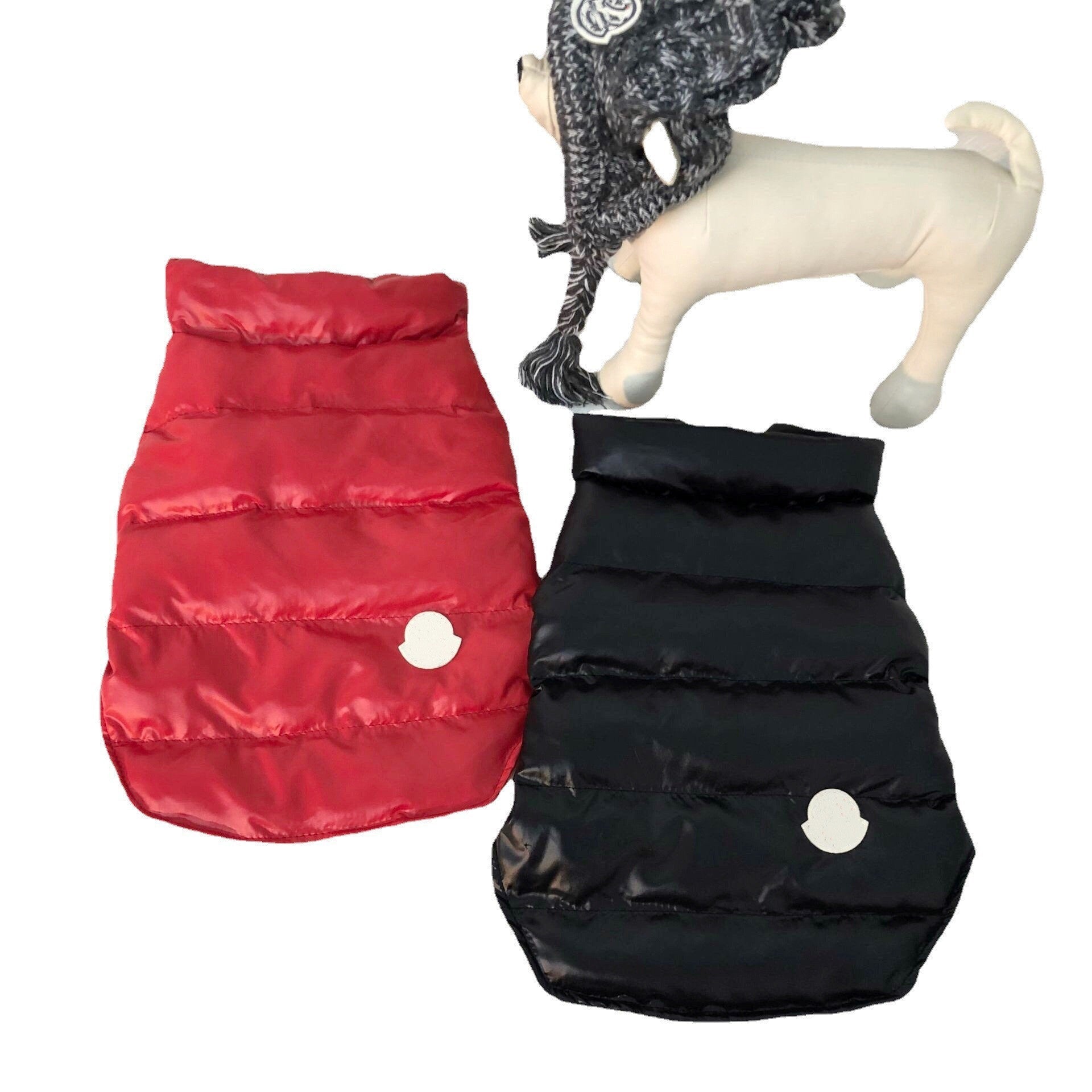 KFX-4697149 Cotton Pet Vest for Tidal Inverted Triangle - Warm and Thickened, Available in Red and Black, Multiple Sizes