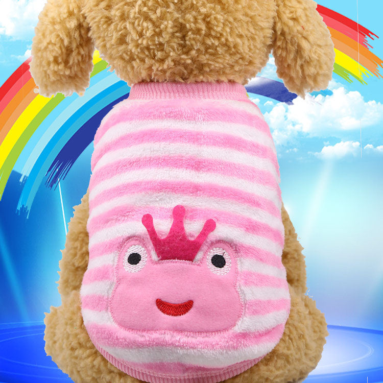 KFX-4700733 Cozy Coral Velvet Flannel Pet Clothing for Warmth and Comfort