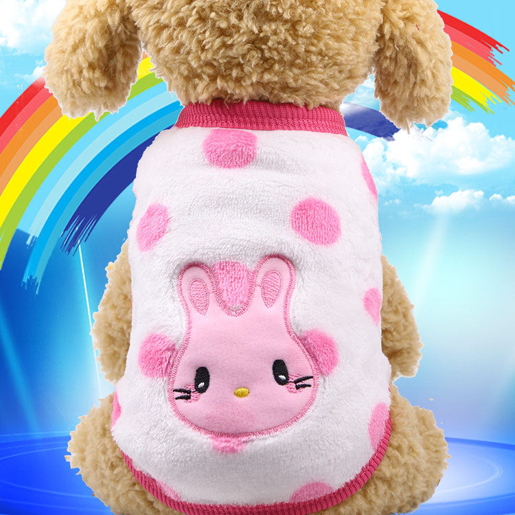 KFX-4700733 Cozy Coral Velvet Flannel Pet Clothing for Warmth and Comfort