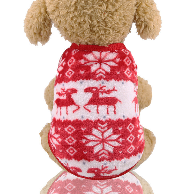 KFX-4700733 Cozy Coral Velvet Flannel Pet Clothing for Warmth and Comfort