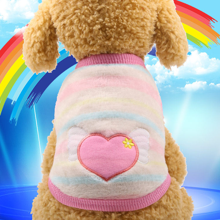 KFX-4700733 Cozy Coral Velvet Flannel Pet Clothing for Warmth and Comfort