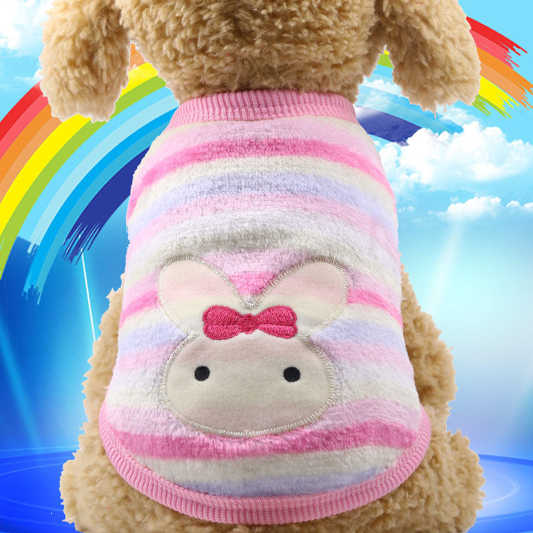 KFX-4700733 Cozy Coral Velvet Flannel Pet Clothing for Warmth and Comfort