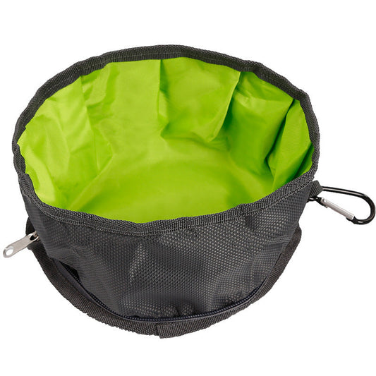 KFX-4702525 Folding Waterproof Outdoor Dog Bowl - Easy to Clean Polyester, 1100ml Capacity