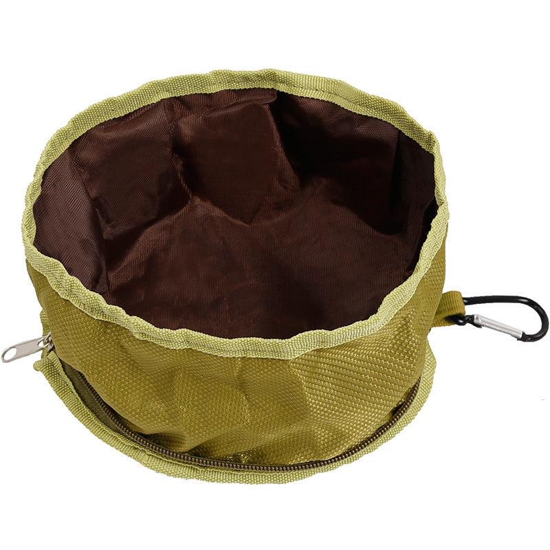KFX-4702525 Folding Waterproof Outdoor Dog Bowl - Easy to Clean Polyester, 1100ml Capacity