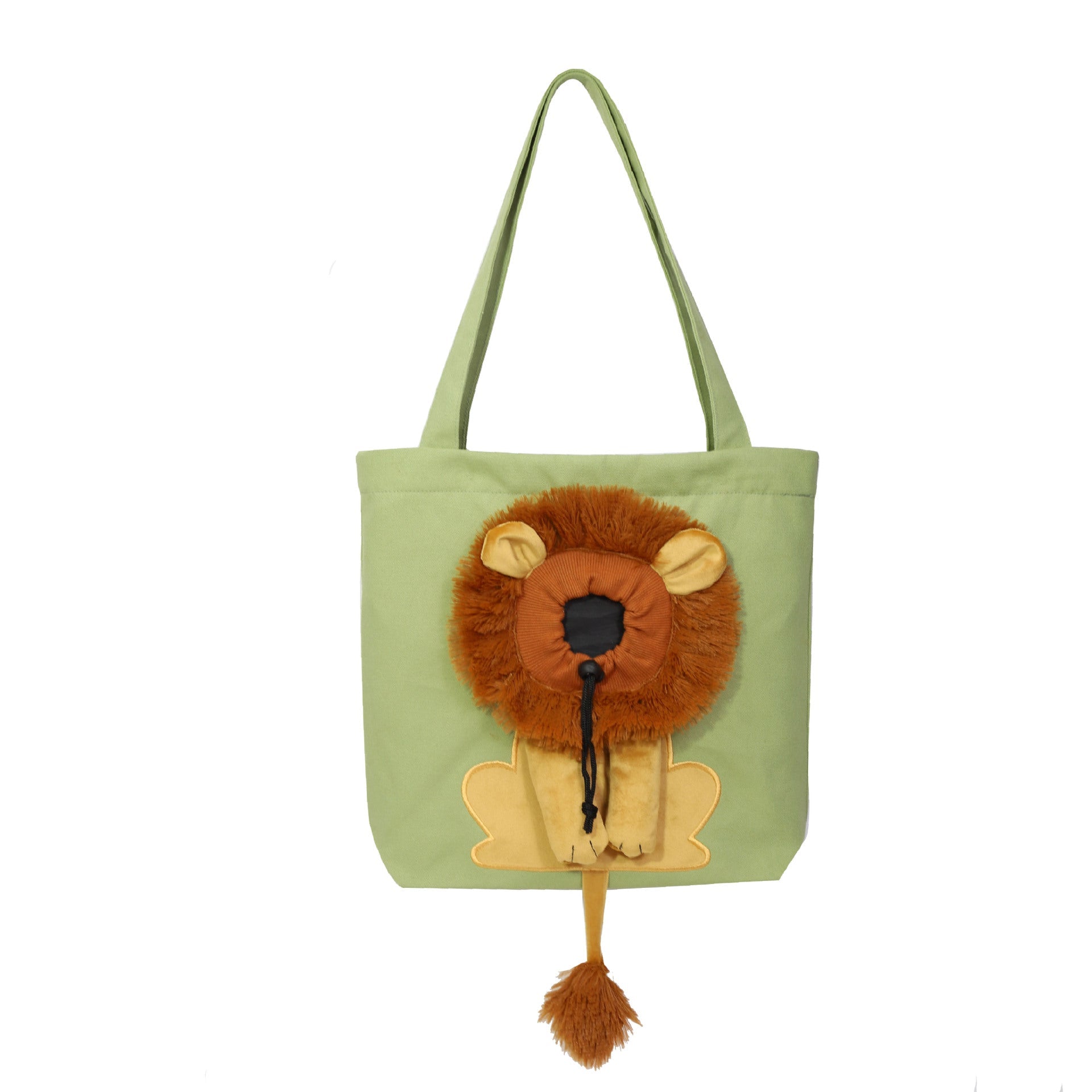 KFX-4704573 Lion Design Portable Pet Carrier Bag for Cats and Dogs, Breathable Canvas Sling with Adjustable Opening and Safety Zippers