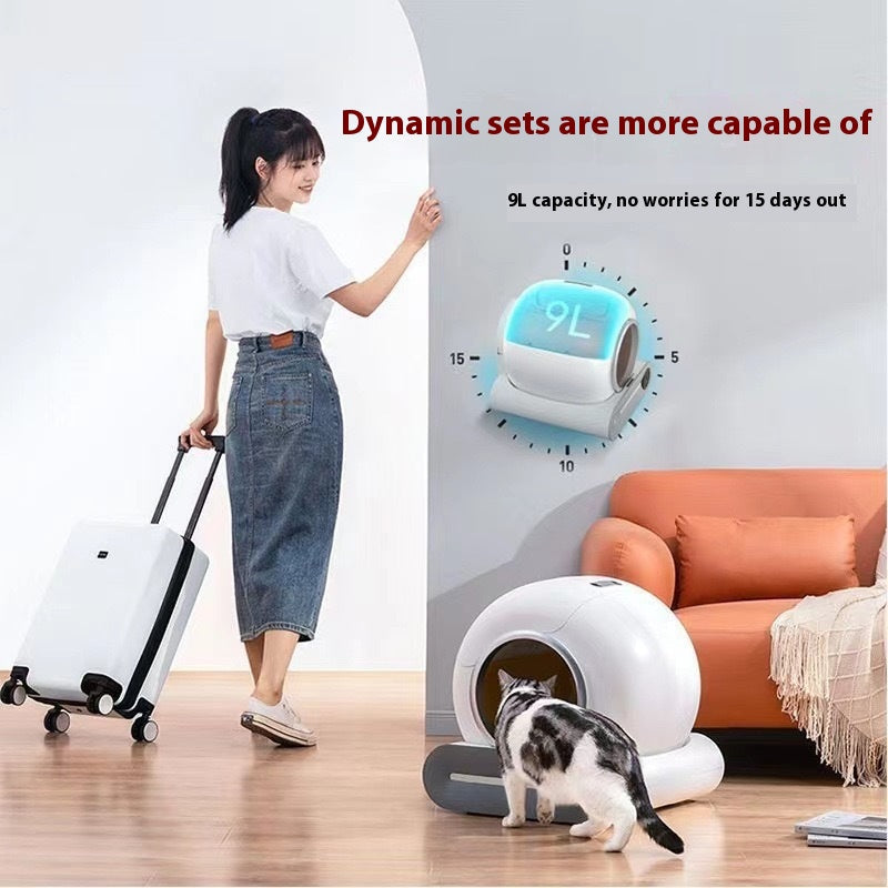KFX-4705981 Automatic Cat Litter Box with Smart Scooper for Hassle-Free Cleaning