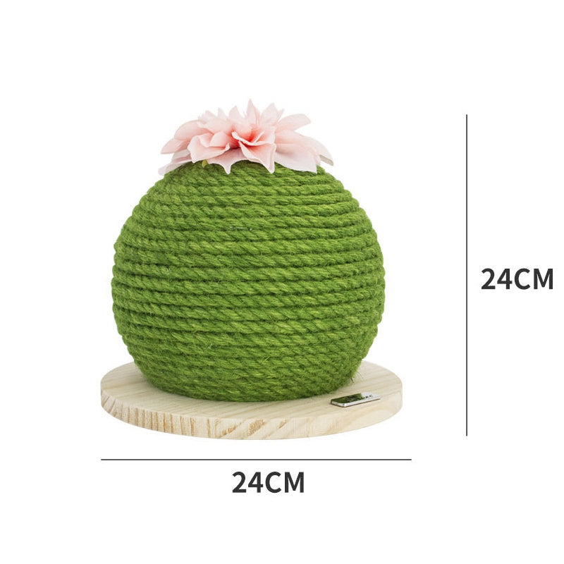 KFX-4706493 Sisal Cactus Cat Climbing Frame with Wooden Base for Nail Sharpening and Scratch Reduction
