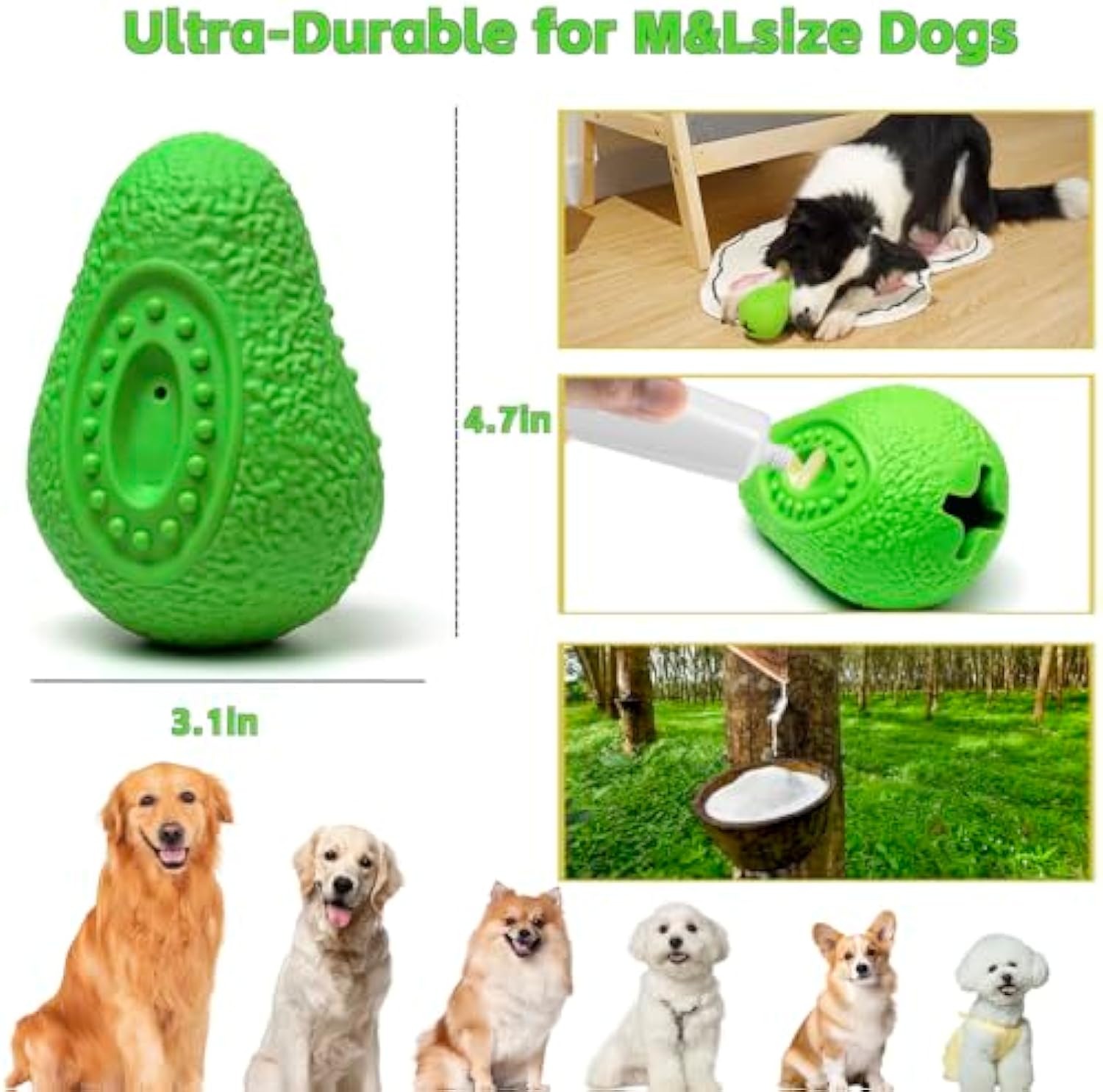 KFX-4709565 Indestructible Dog Chew Toy for Aggressive Chewers - Safe Rubber Teething Toy for All Breeds