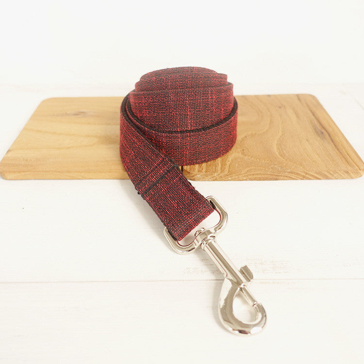 KFX-4710077 Stylish Red Canvas Dog Collar with Quick-Release Metal Buckle