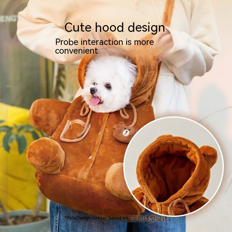 KFX-4710333 Animal-Shaped Portable Pet Diaper Bag for Kittens and Puppies, Soft PP Nylon Backpack