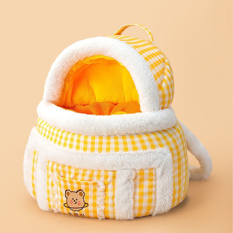 KFX-4710333 Animal-Shaped Portable Pet Diaper Bag for Kittens and Puppies, Soft PP Nylon Backpack