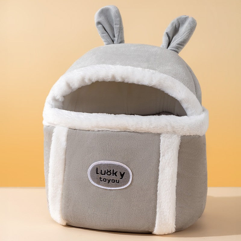 KFX-4710333 Animal-Shaped Portable Pet Diaper Bag for Kittens and Puppies, Soft PP Nylon Backpack