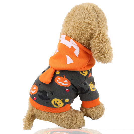 KFX-4710461 Hooded Pumpkin Transformation Pet Costume for Dogs - Funny Halloween & Christmas Outfit