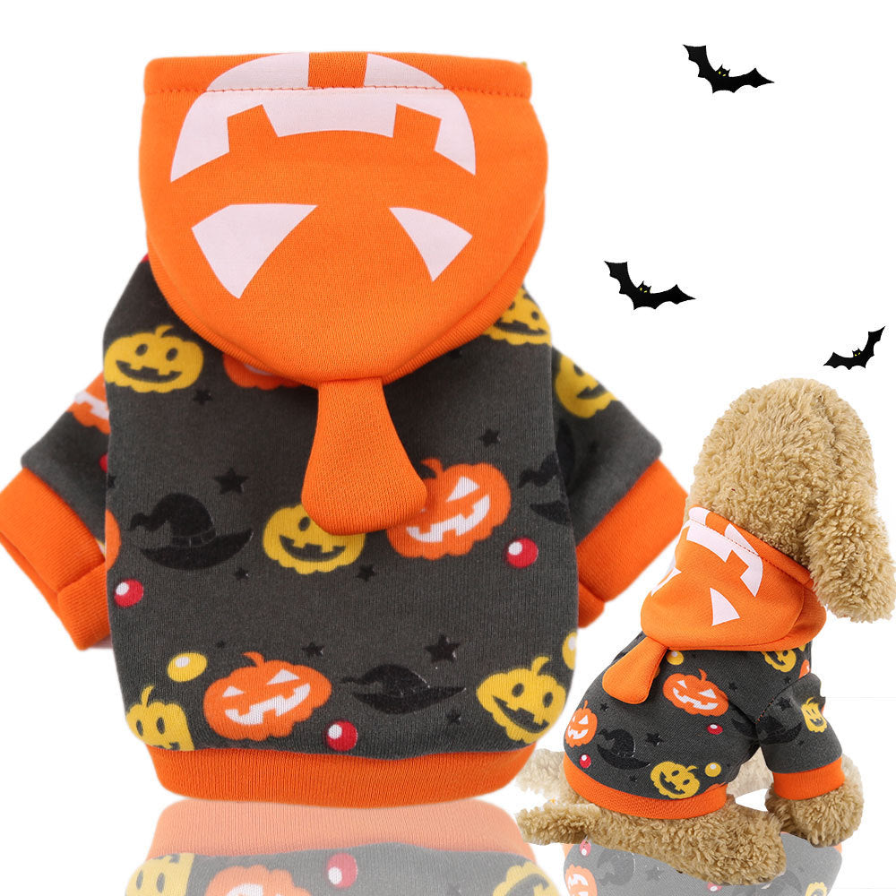 KFX-4710461 Hooded Pumpkin Transformation Pet Costume for Dogs - Funny Halloween & Christmas Outfit