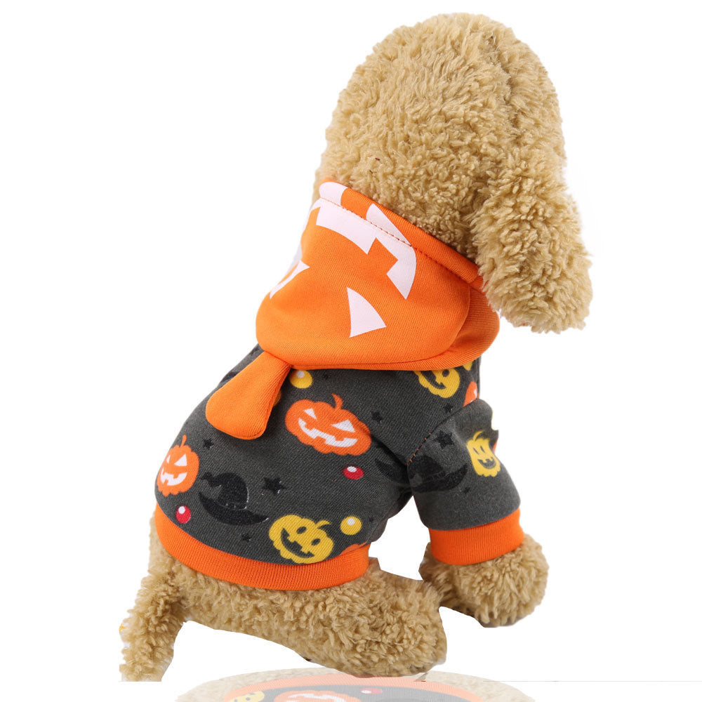 KFX-4710461 Hooded Pumpkin Transformation Pet Costume for Dogs - Funny Halloween & Christmas Outfit