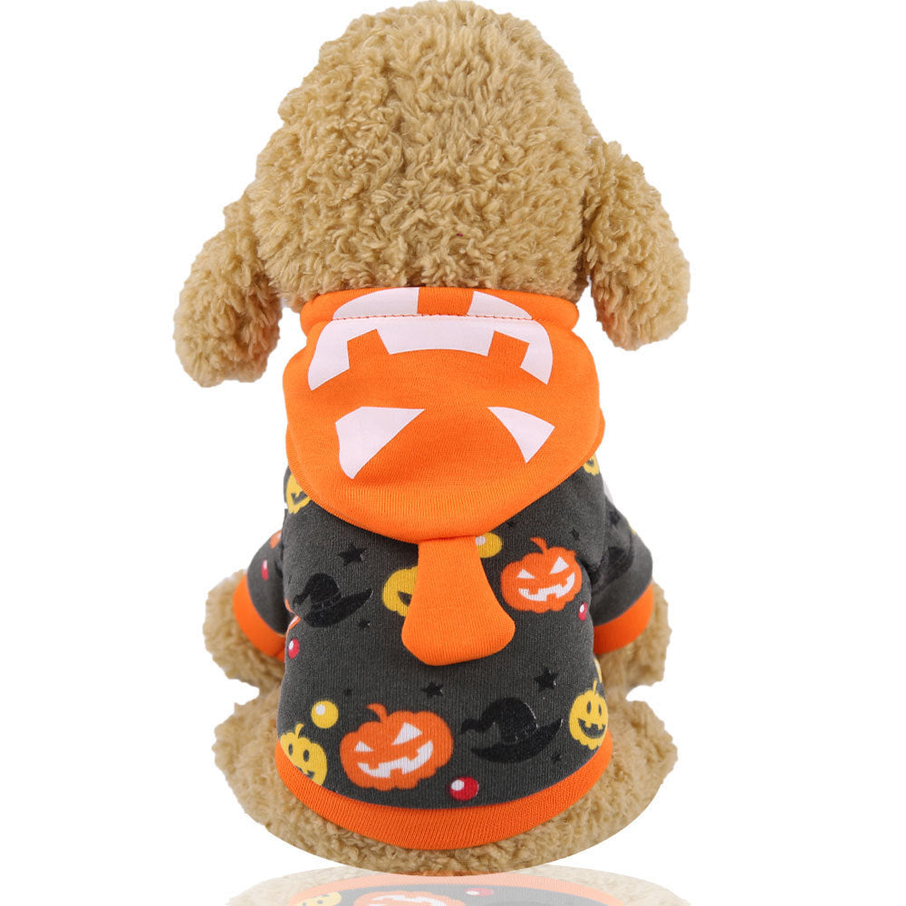 KFX-4710461 Hooded Pumpkin Transformation Pet Costume for Dogs - Funny Halloween & Christmas Outfit