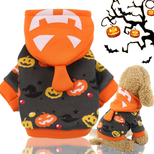 KFX-4710461 Hooded Pumpkin Transformation Pet Costume for Dogs - Funny Halloween & Christmas Outfit