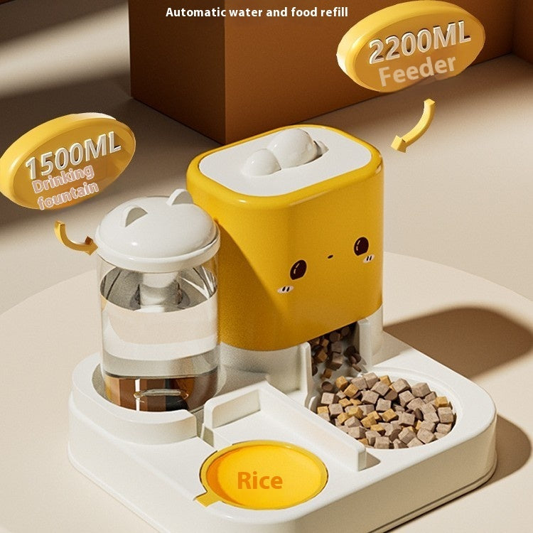 KFX-4711869 Automatic Pet Water Fountain and Feeder - 3700ML Capacity, Available in Cartoon Colors