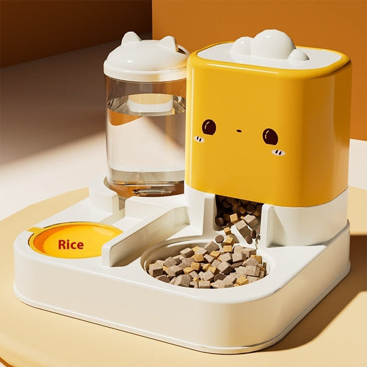 KFX-4711869 Automatic Pet Water Fountain and Feeder - 3700ML Capacity, Available in Cartoon Colors
