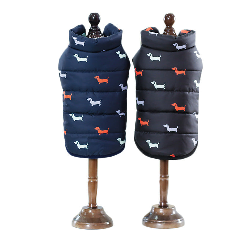 KFX-4712253 Casual Cotton Dog Vest in Black and Dark Blue - Sizes S to XXL