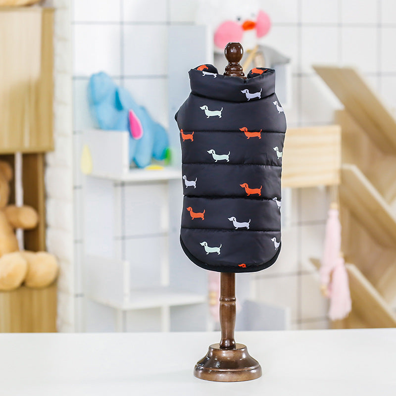 KFX-4712253 Casual Cotton Dog Vest in Black and Dark Blue - Sizes S to XXL