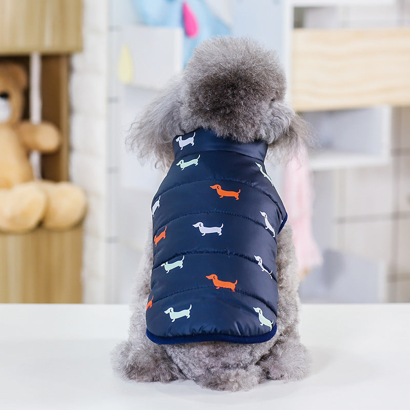 KFX-4712253 Casual Cotton Dog Vest in Black and Dark Blue - Sizes S to XXL