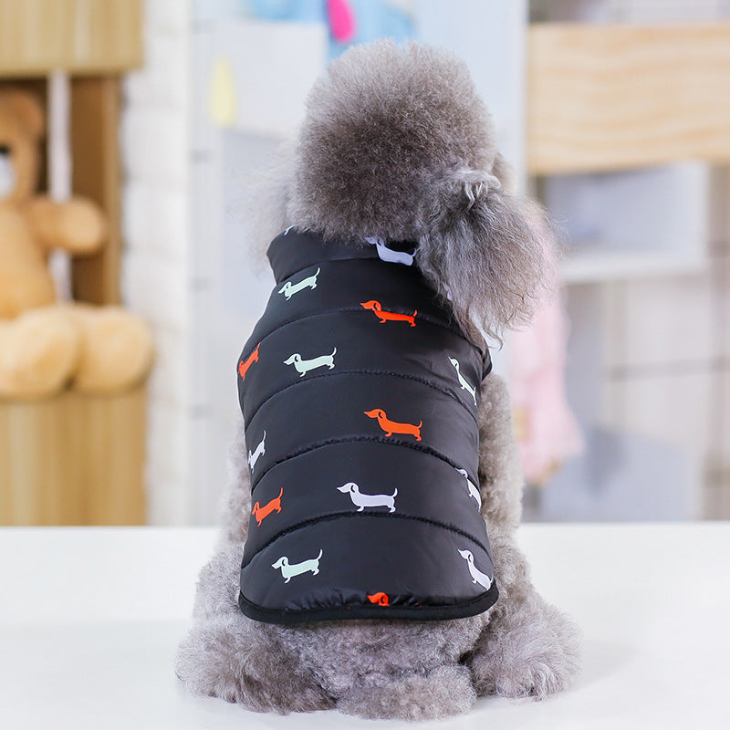 KFX-4712253 Casual Cotton Dog Vest in Black and Dark Blue - Sizes S to XXL