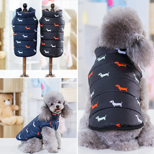 KFX-4712253 Casual Cotton Dog Vest in Black and Dark Blue - Sizes S to XXL