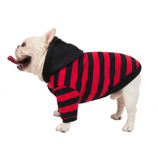 KFX-4712509 Cozy Cotton Striped Two-Leg Pet Coat for Autumn and Winter