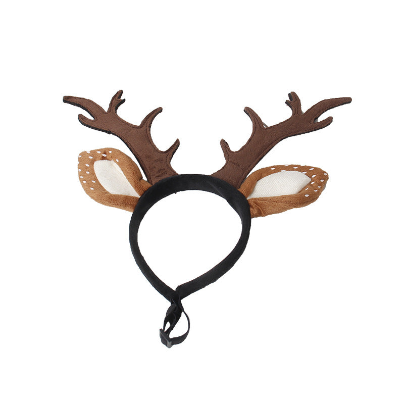 KFX-4712893 Christmas Plush Antler Headband for Medium and Large Dogs