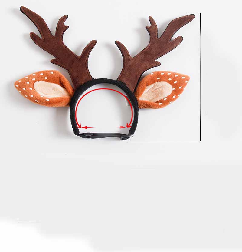 KFX-4712893 Christmas Plush Antler Headband for Medium and Large Dogs
