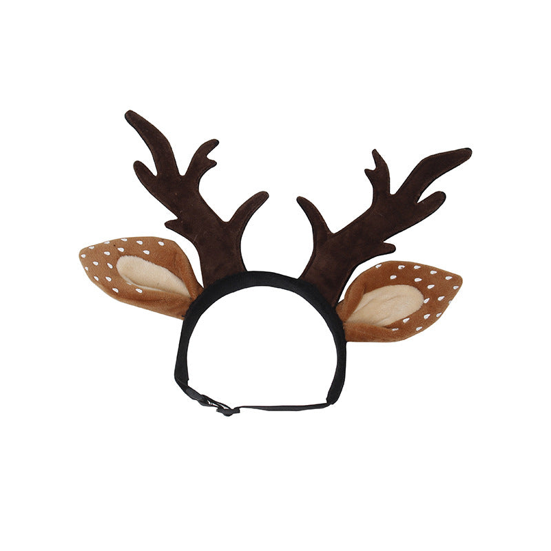 KFX-4712893 Christmas Plush Antler Headband for Medium and Large Dogs