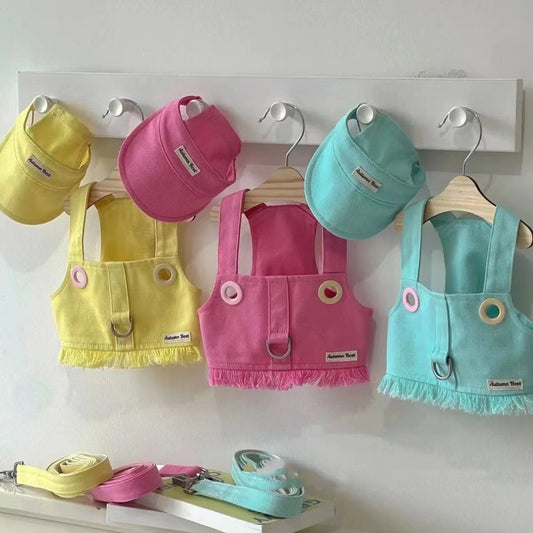 KFX-4713661 Candy Color Denim Vest for Pets - Available in Multiple Styles and Sizes