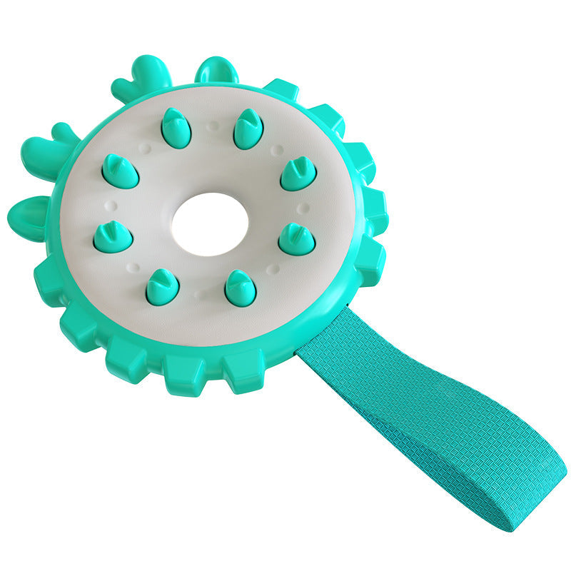 KFX-4714685 Training Bite Resistance Dog Toothbrush Toy Ring - Molar Dental Chew Toy in Lake Blue, Yellow, Green, Orange