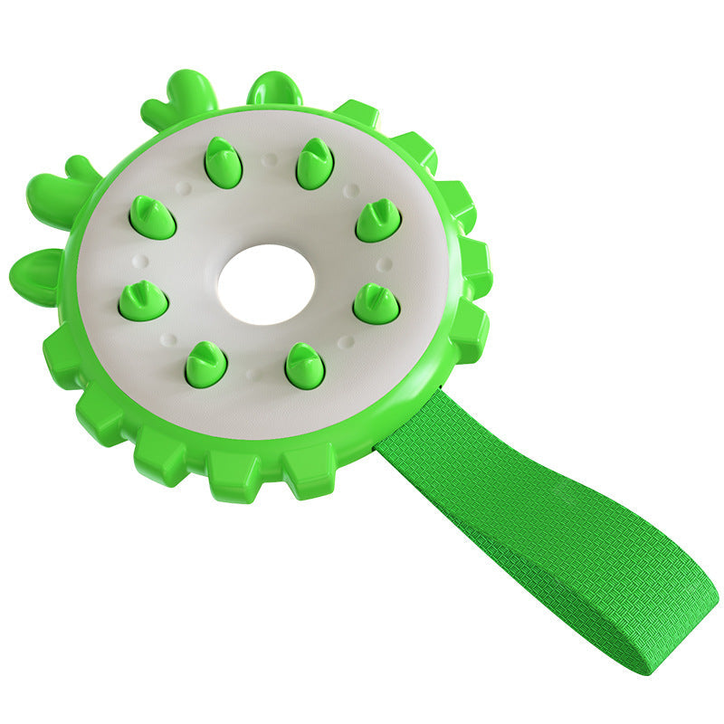KFX-4714685 Training Bite Resistance Dog Toothbrush Toy Ring - Molar Dental Chew Toy in Lake Blue, Yellow, Green, Orange