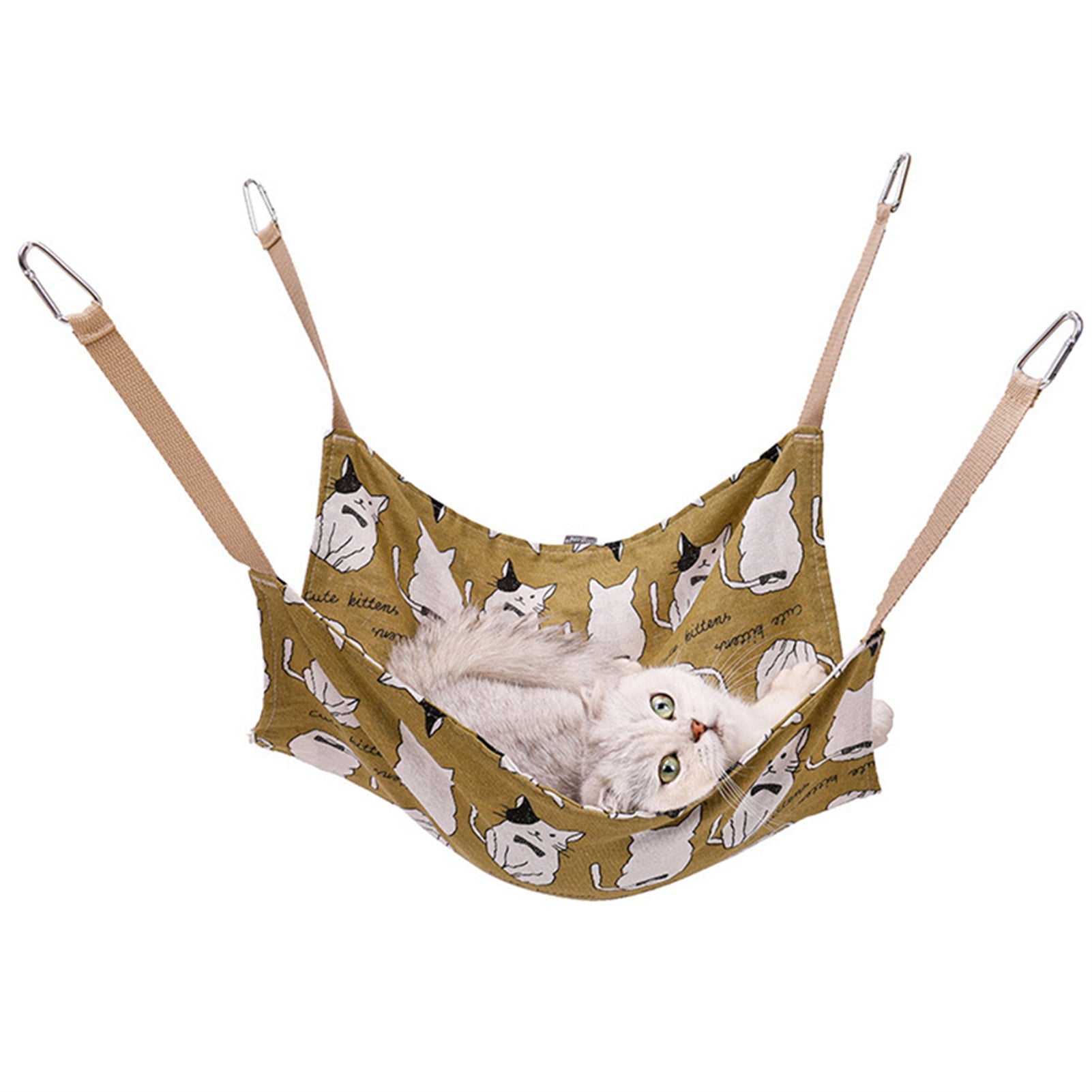 KFX-4715453 Breathable Cotton Linen Cat Hammock Bed with Hanging Hook - Multicolor, 47x47cm