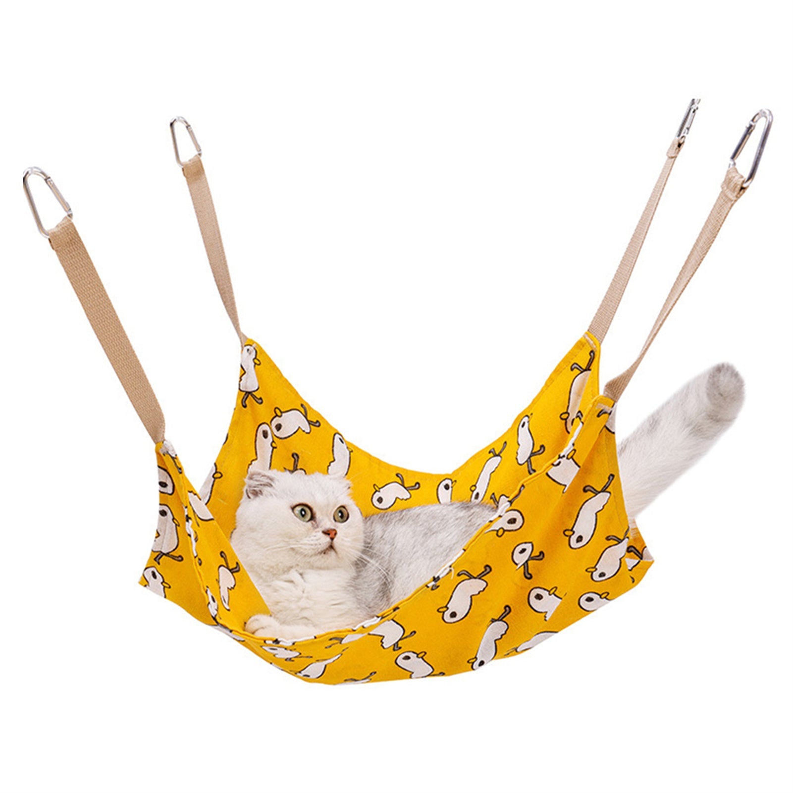 KFX-4715453 Breathable Cotton Linen Cat Hammock Bed with Hanging Hook - Multicolor, 47x47cm