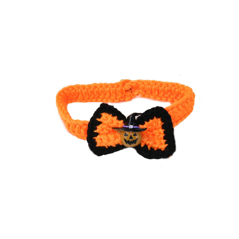 KFX-4715837 Halloween Pet Jewelry Hat and Collar Set for Cats - Adjustable Sizes XS to L