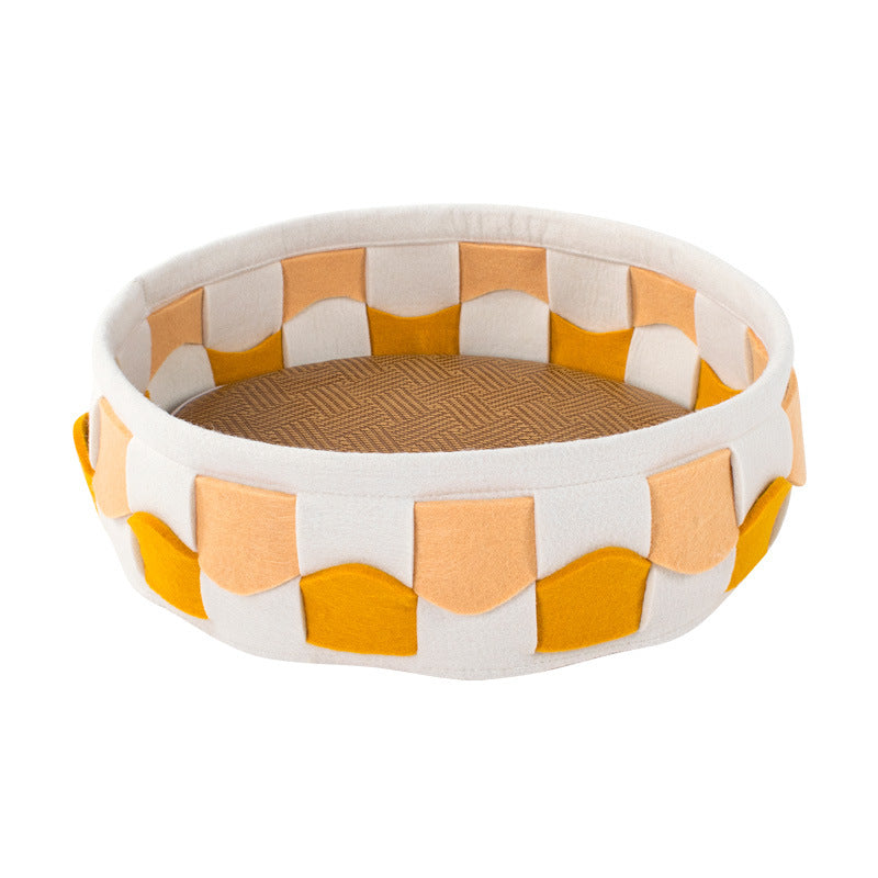 KFX-4717885 Felt Cat Litter Universal Non-Stick Pet Bed in Round and Square Styles