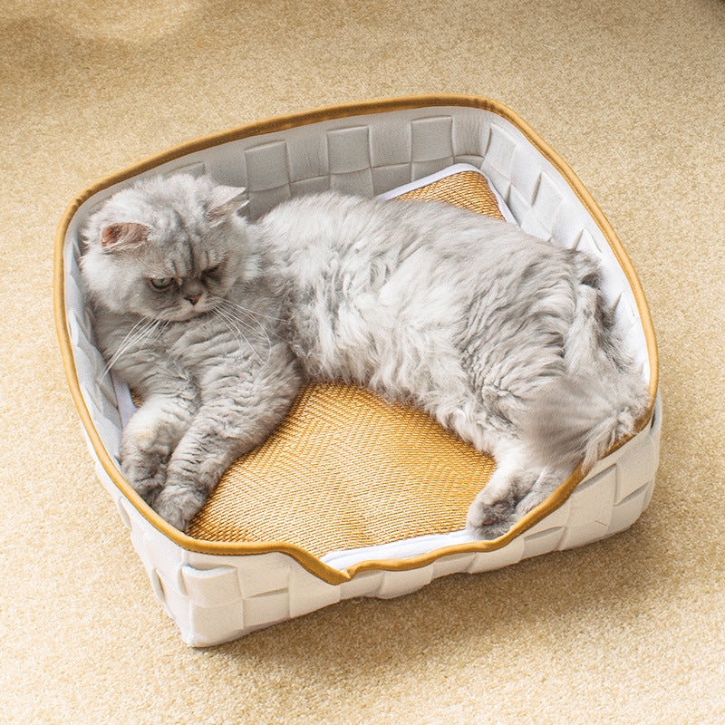 KFX-4717885 Felt Cat Litter Universal Non-Stick Pet Bed in Round and Square Styles