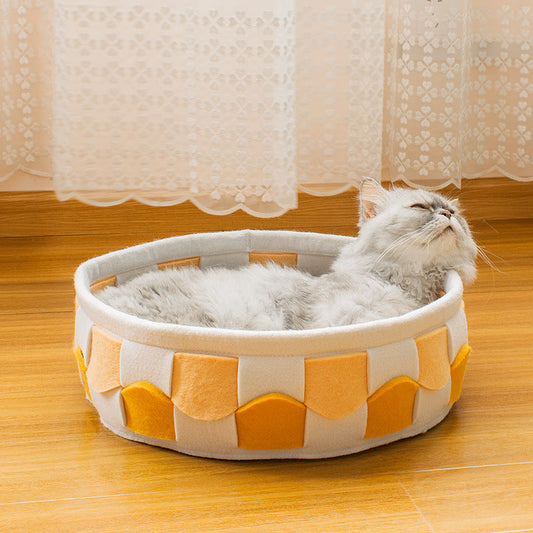 KFX-4717885 Felt Cat Litter Universal Non-Stick Pet Bed in Round and Square Styles