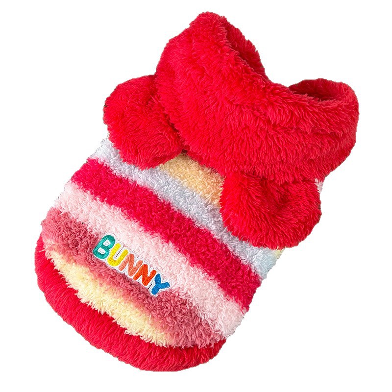 KFX-4719421 Rainbow-Patterned Thermal Vest with Fleece Lining for Dogs, Multiple Sizes Available