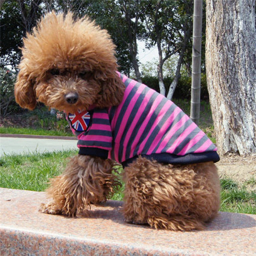 KFX-4721981 Casual Striped Round Neck Pet T-Shirt - Warm and Comfortable Dog Clothing