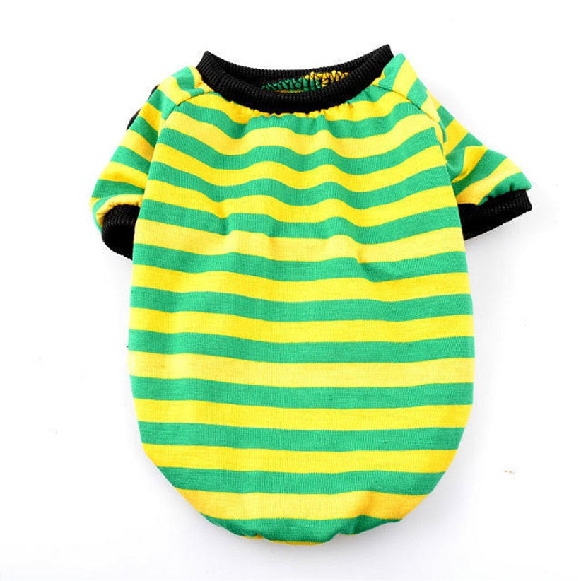 KFX-4721981 Casual Striped Round Neck Pet T-Shirt - Warm and Comfortable Dog Clothing