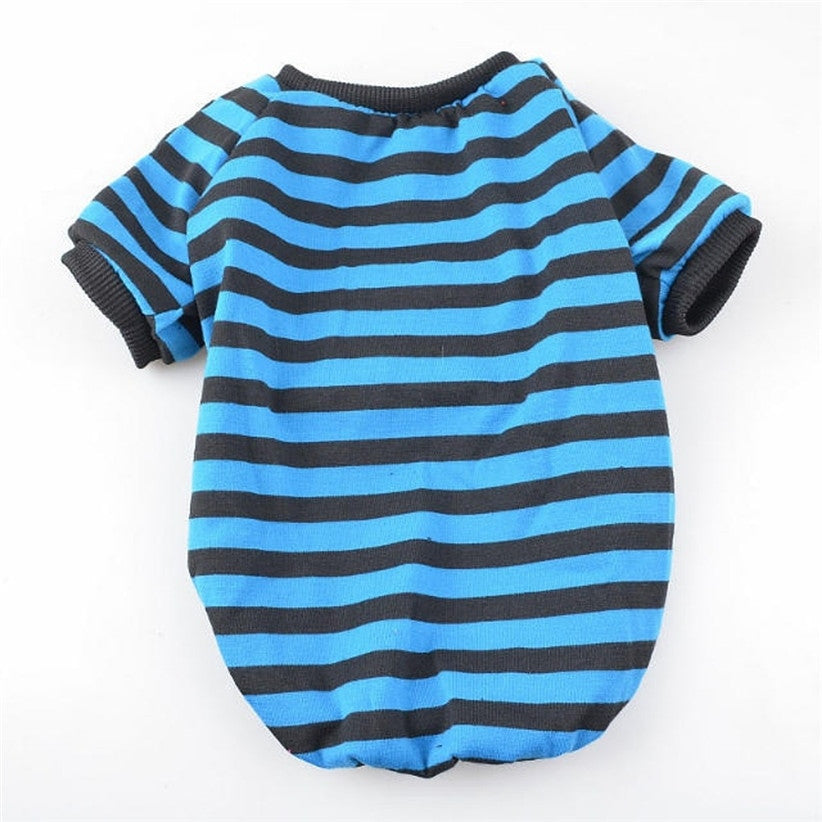 KFX-4721981 Casual Striped Round Neck Pet T-Shirt - Warm and Comfortable Dog Clothing